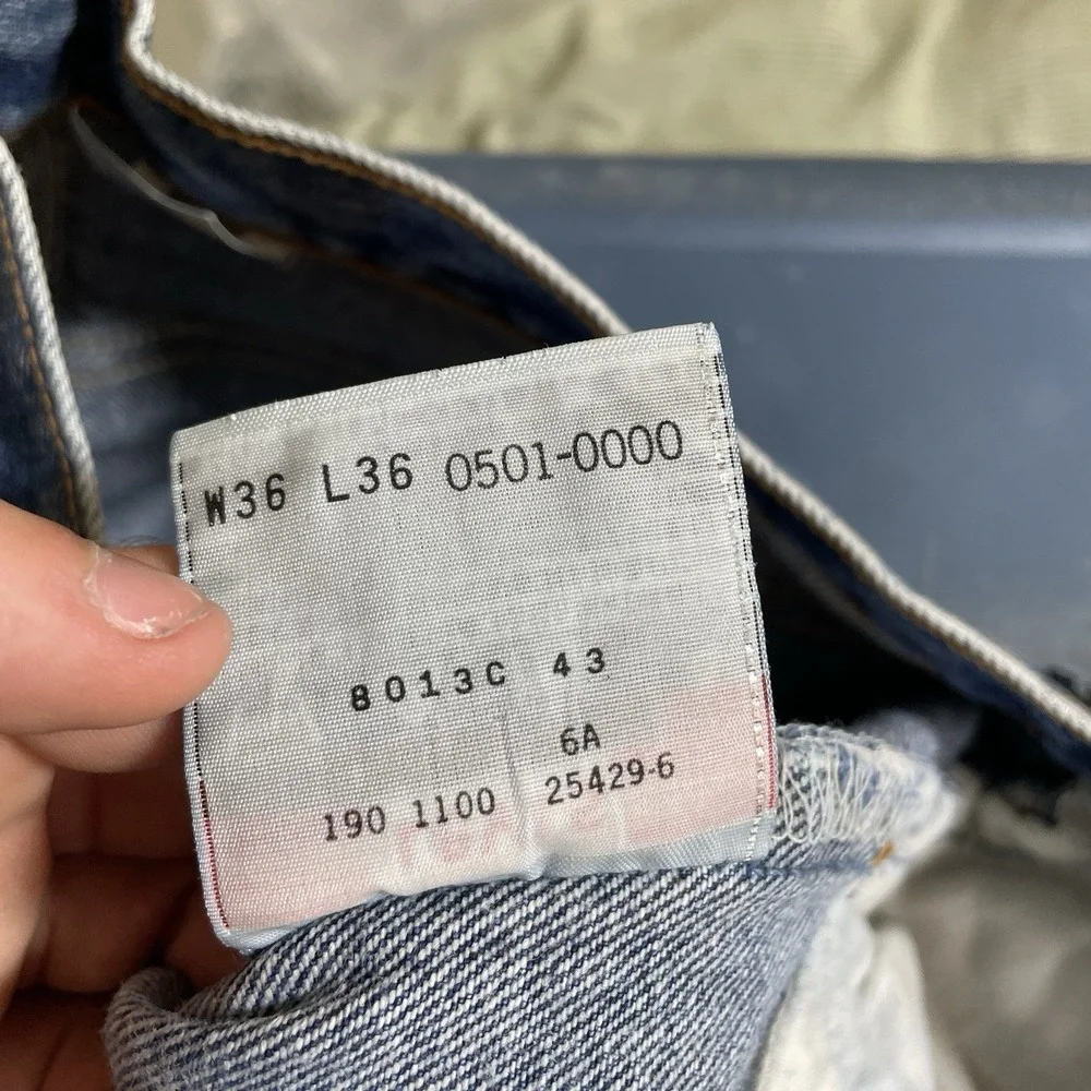 Vtg Levis 501xx Jeans Mens 36x36 (fit 34x31) 501 0000 Y2K Mexico 2000 Dark Wash